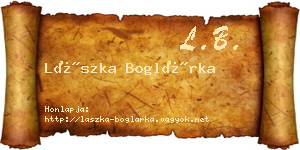 Lászka Boglárka névjegykártya